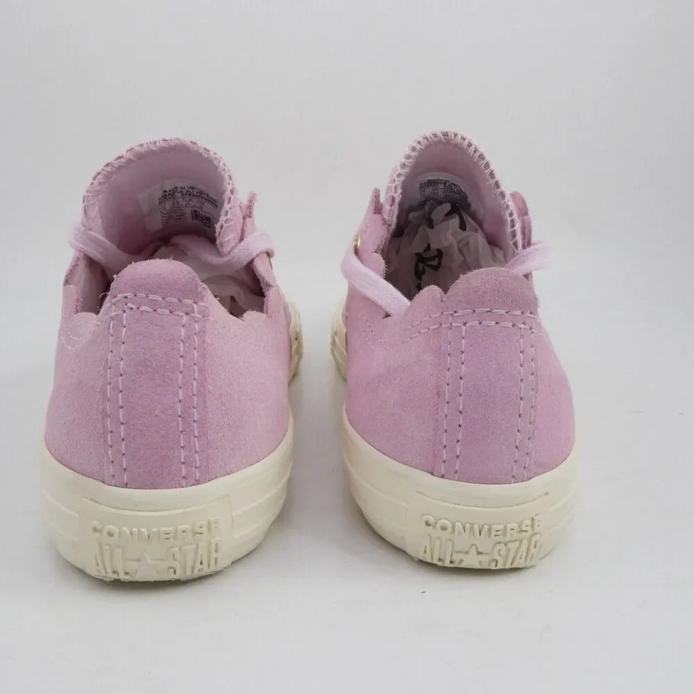 Converse Girls US 13 Chuck Taylor All Star Ox Frilly Thrills Pink Foam Suede